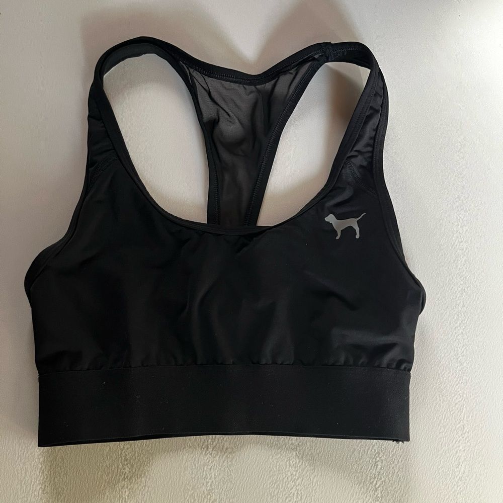 Victoria secret pink black sport bra size xs
